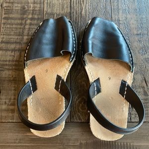 Black Soft Leather Pons Size 9